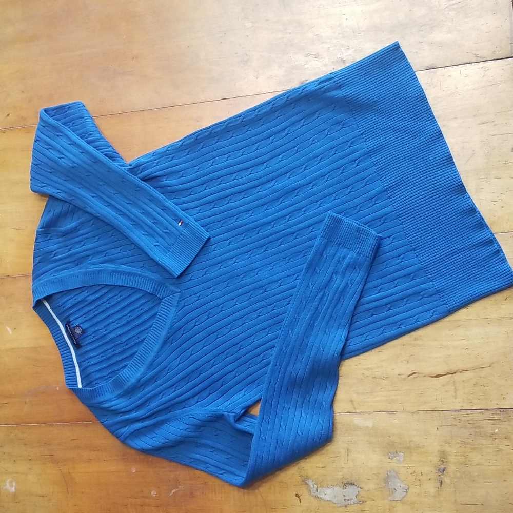 Tommy Hilfiger Pullover V-Neck 100% Cotton Sweater Size L
